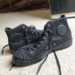 Converse All Star Glitter High Top Black